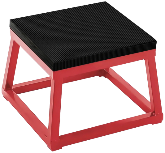 French Fitness - 12" Steel Plyo Jump Box (New) - Angled View