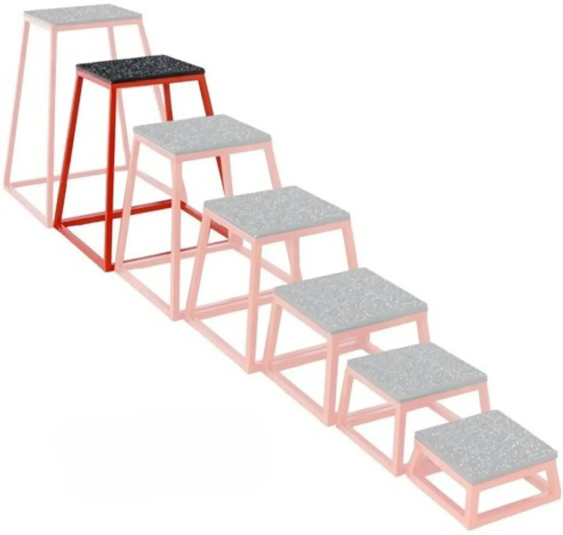 French Fitness 36" Steel Plyo Jump Box (New) - Angled View
