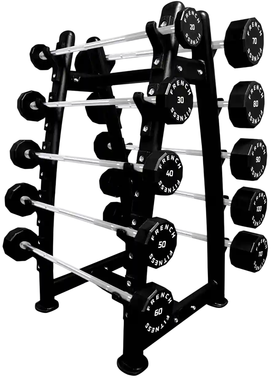 French Fitness Straight Urethane Barbell Bar Set, 20-110 lbs (New) Image