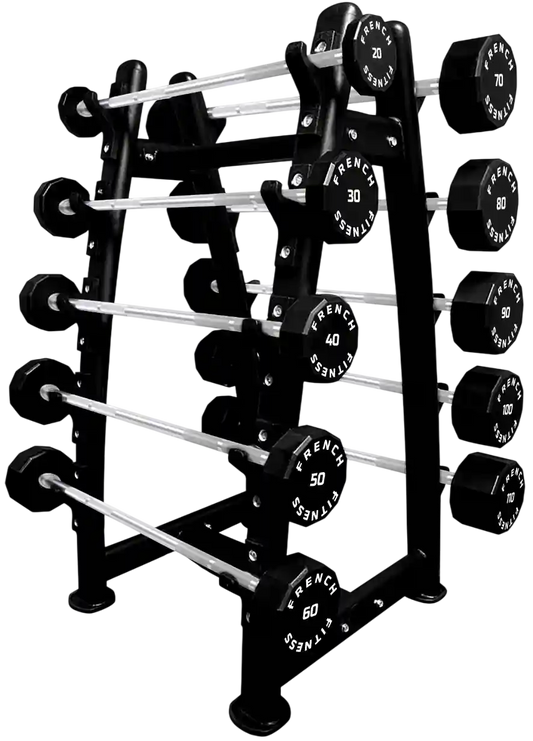 French Fitness Straight Urethane Barbell Bar Set, 20-110 lbs (New) Image