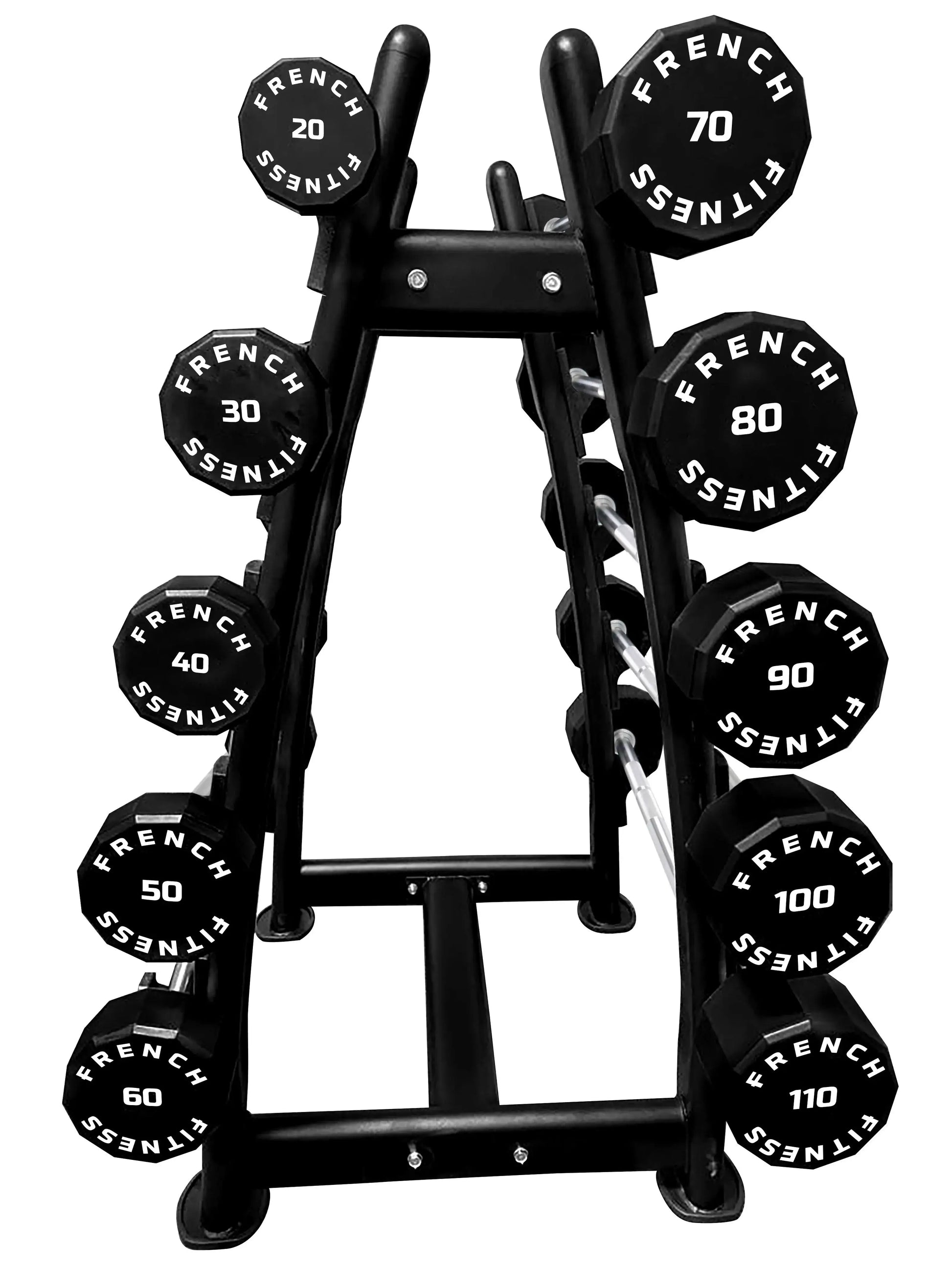 French Fitness Straight Urethane Barbell Bar Set, 20-110 lbs (New) Image 3