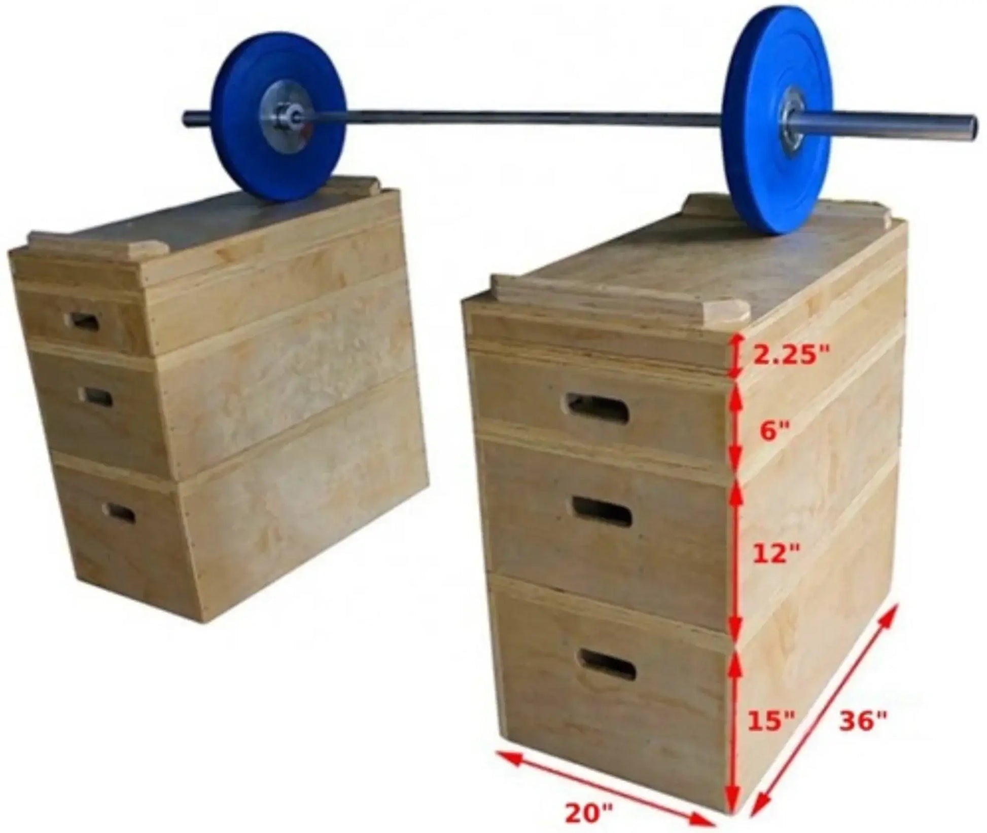 French Fitness Stackable Wood Jerk Blocks - Set of 8 Boxes (New) Image 2