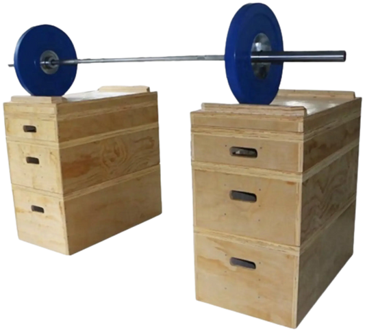 French Fitness Stackable Wood Jerk Blocks - Set of 8 Boxes (New) Image