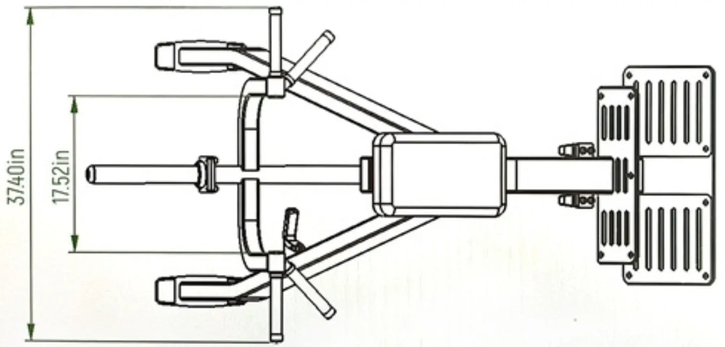 French Fitness - Chest Supported T-Bar Row TBAR-C90 Black (New) - Overhead View