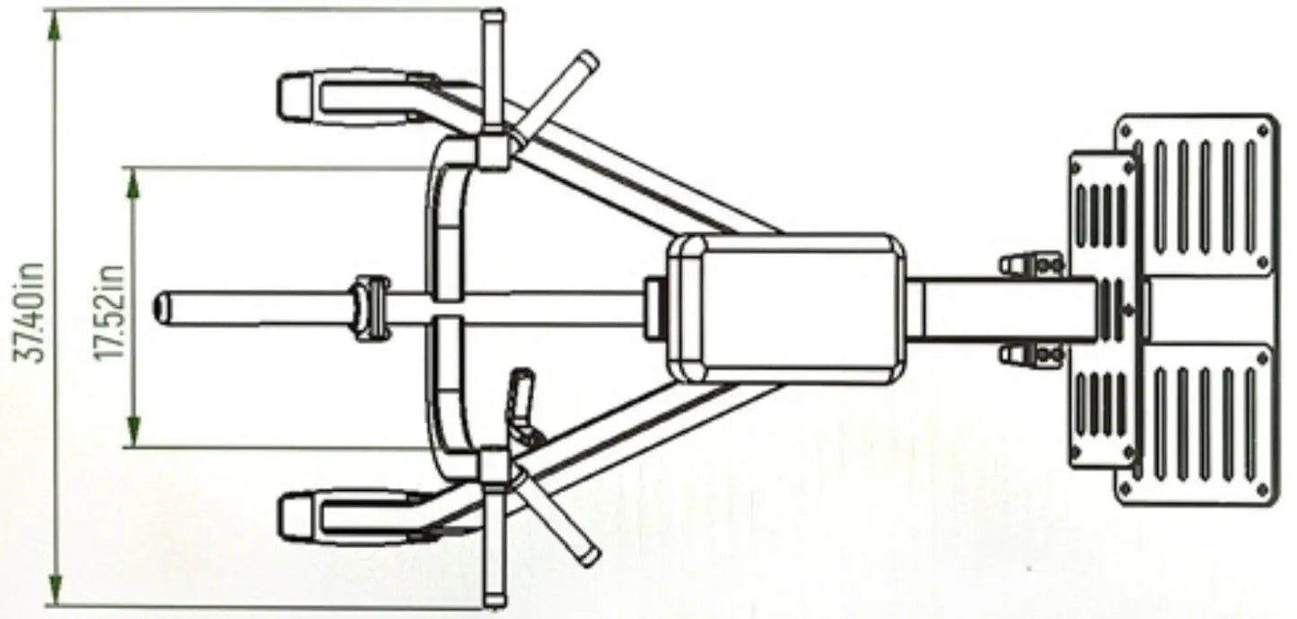 French Fitness Chest Supported T-Bar Row C90 Silver Handles