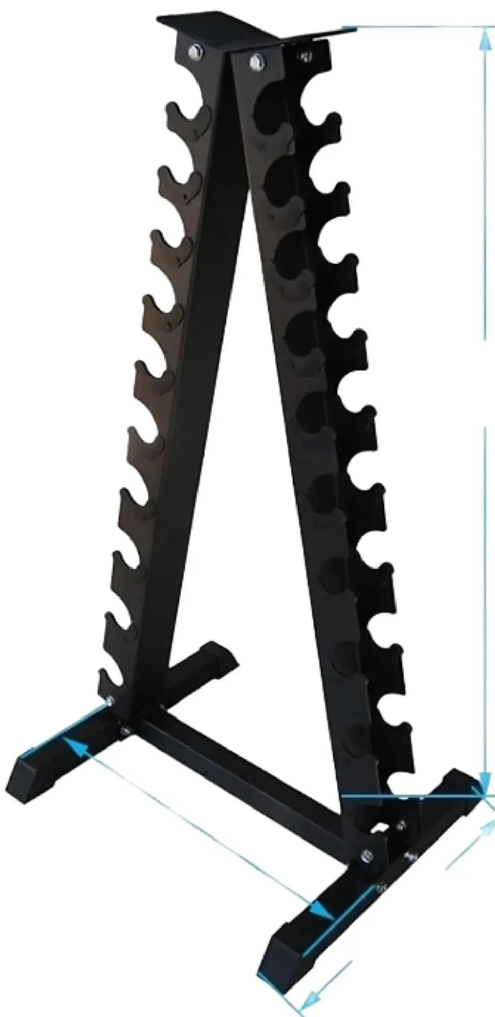 French Fitness FF-TDR Triangle Vertical 10 Pair Dumbbell Rack (New) Image 3