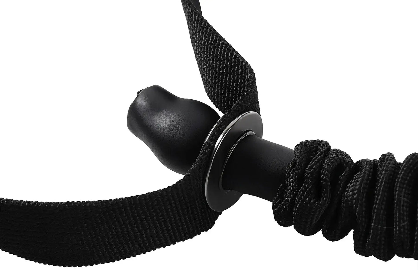 French Fitness Toning Resistance Tube Bands w/Handles - Black (30 lbs) (New) - Close Up Handle View