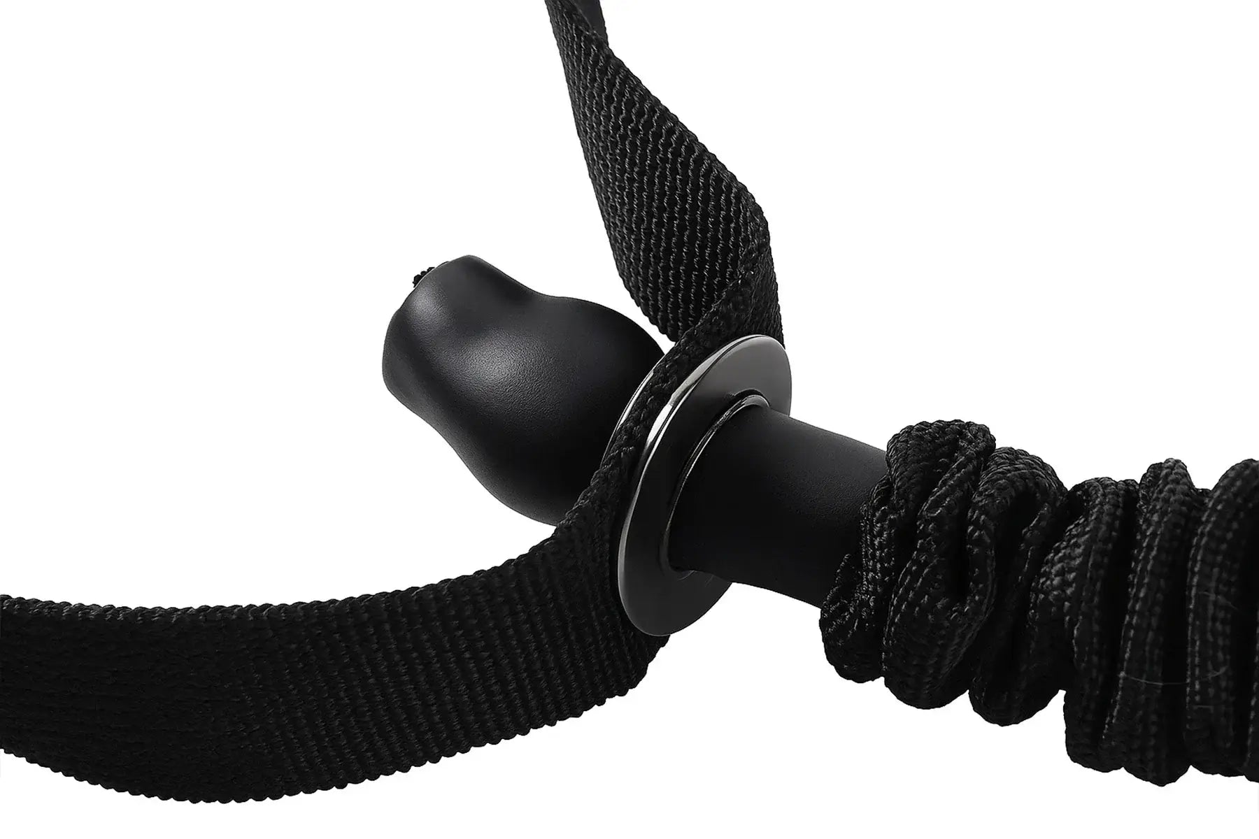 French Fitness Toning Resistance Tube Bands w/Handles - Black (30 lbs) (New) - Close Up Handle View