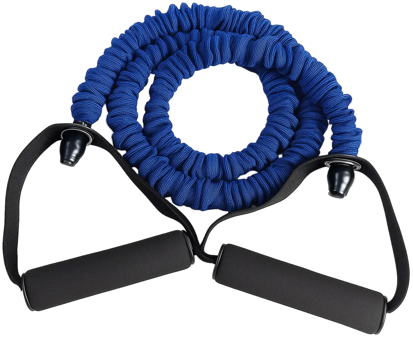 French Fitness Toning Resistance Tube Bands w/Handles - Blue (25 lbs) (New) - Front View