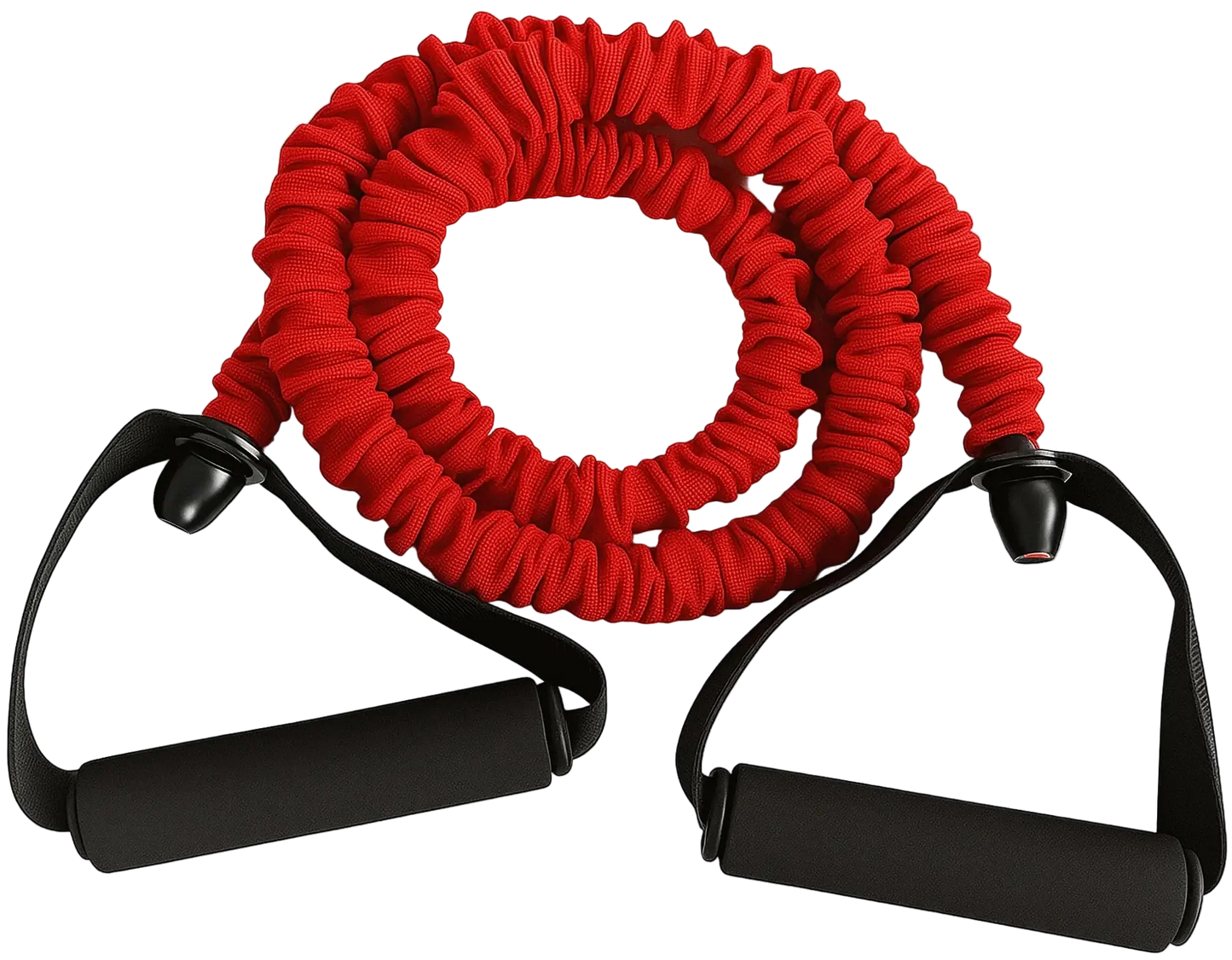French Fitness Toning Resistance Tube Bands w/Handles - Red (15 lbs) (New) - Front View