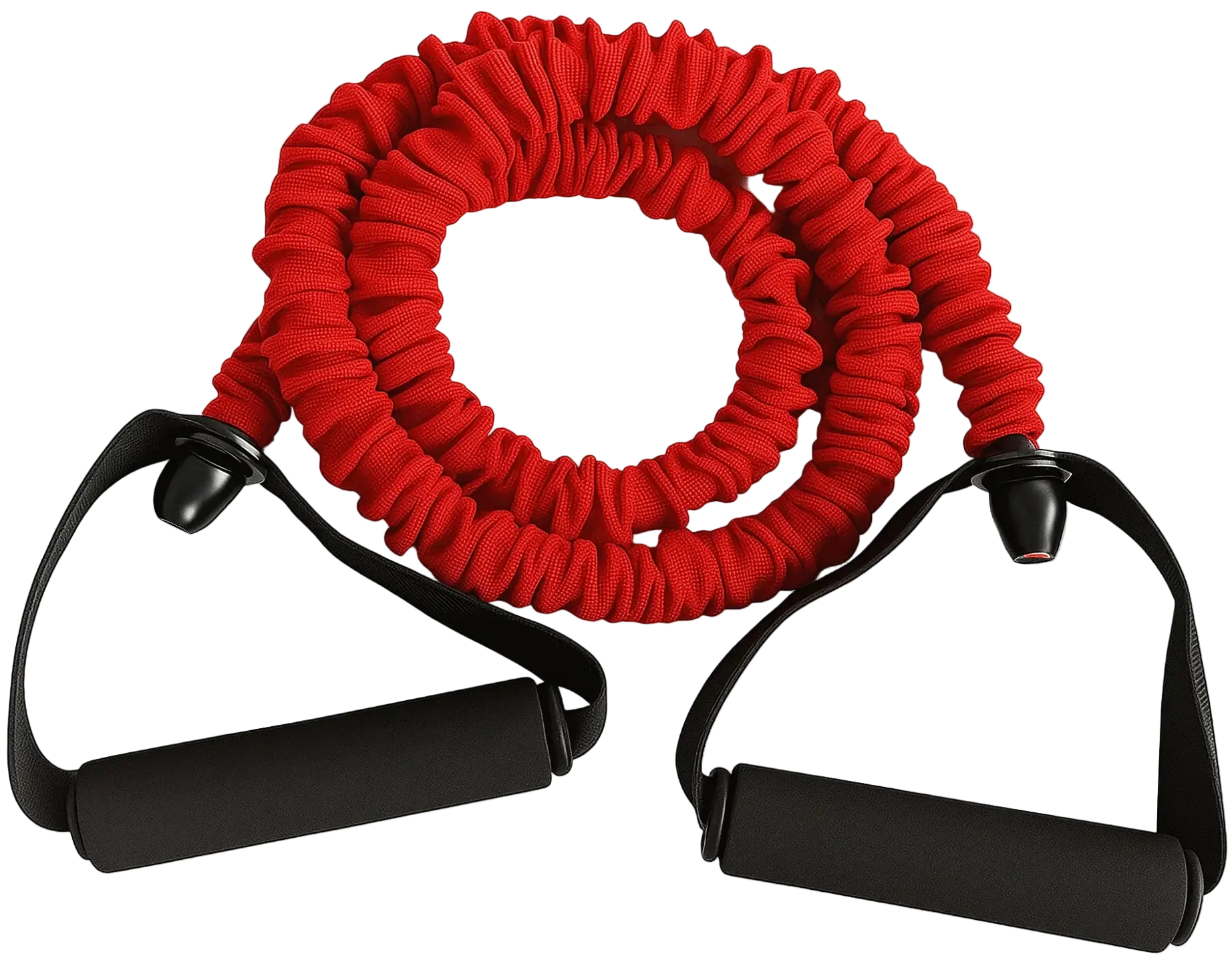 French Fitness Toning Resistance Tube Bands w/Handles - Red (15 lbs) (New) - Front View
