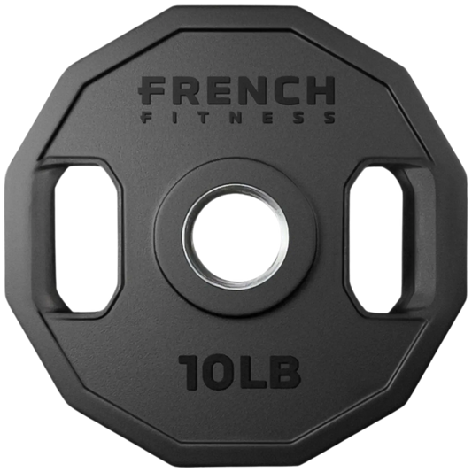 French Fitness Urethane Olympic Weight Plate V2 10 lbs Black (New) Image