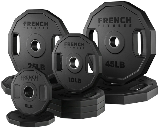 French Fitness Urethane Olympic Weight Plate V2 Set 190 lbs (New) Image