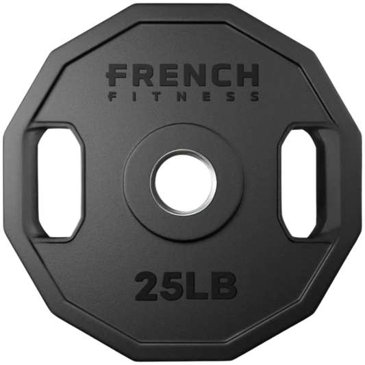 French Fitness Urethane Olympic Weight Plate V2 25 lbs Black (New) Image