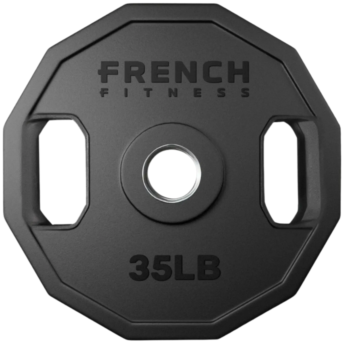 French Fitness Urethane Olympic Weight Plate V2 35 lbs Black (New) Image