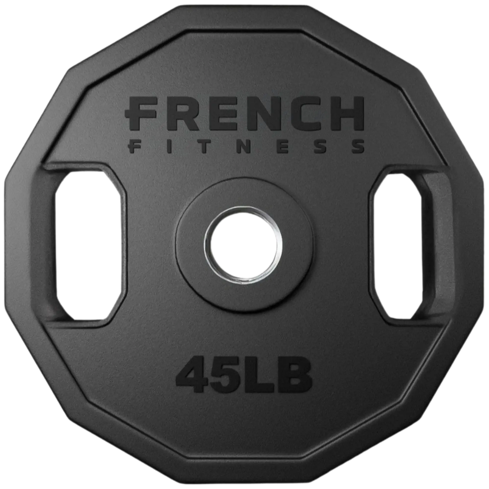 French Fitness Urethane Olympic Weight Plate V2 45 lbs Black (New) Image