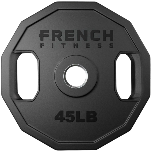 French Fitness Urethane Olympic Weight Plate V2 45 lbs Black (New) Image