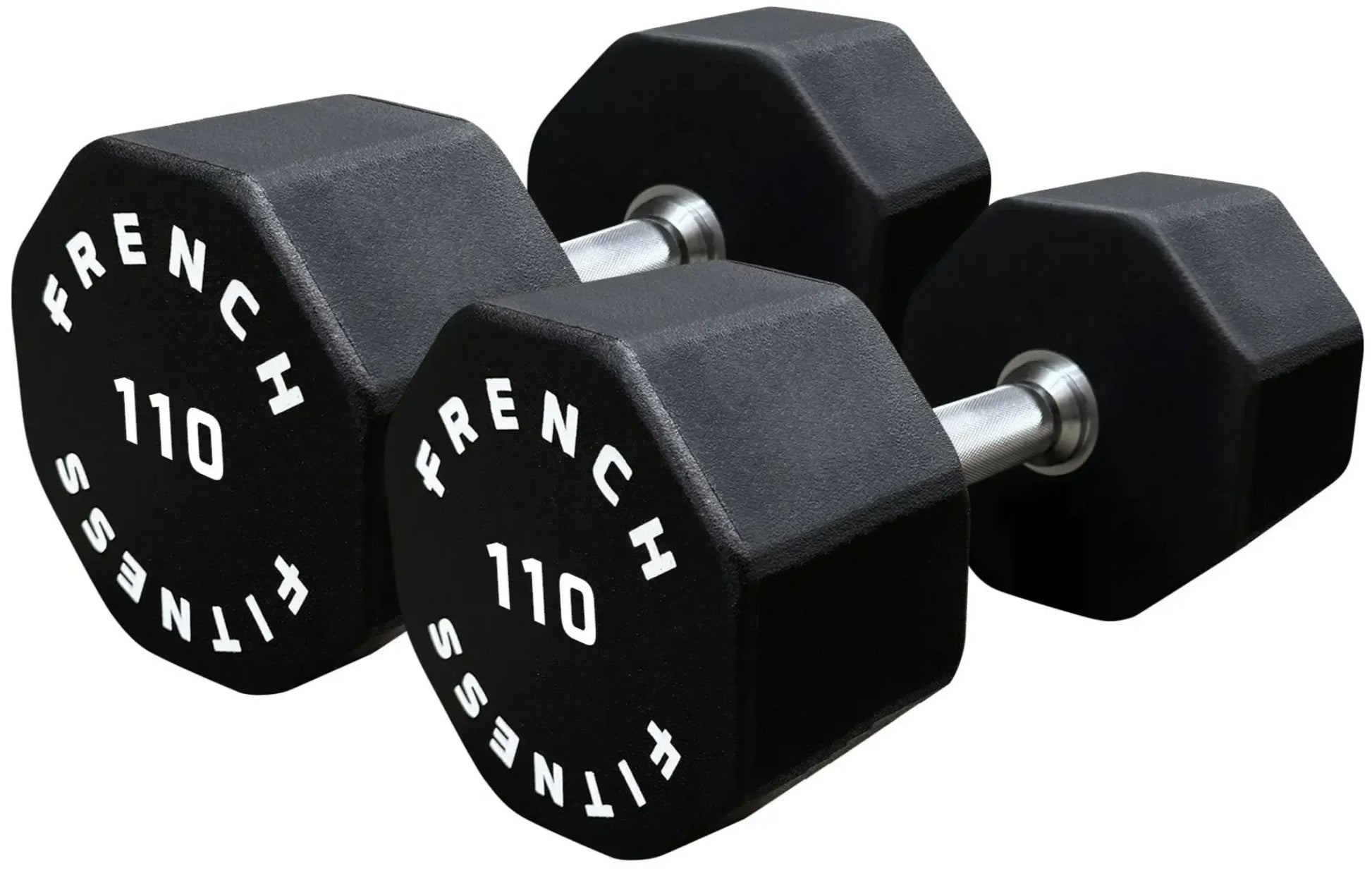 French Fitness Urethane 8 Sided Hex Dumbbell Set, 105-130 lbs (New) Image 3