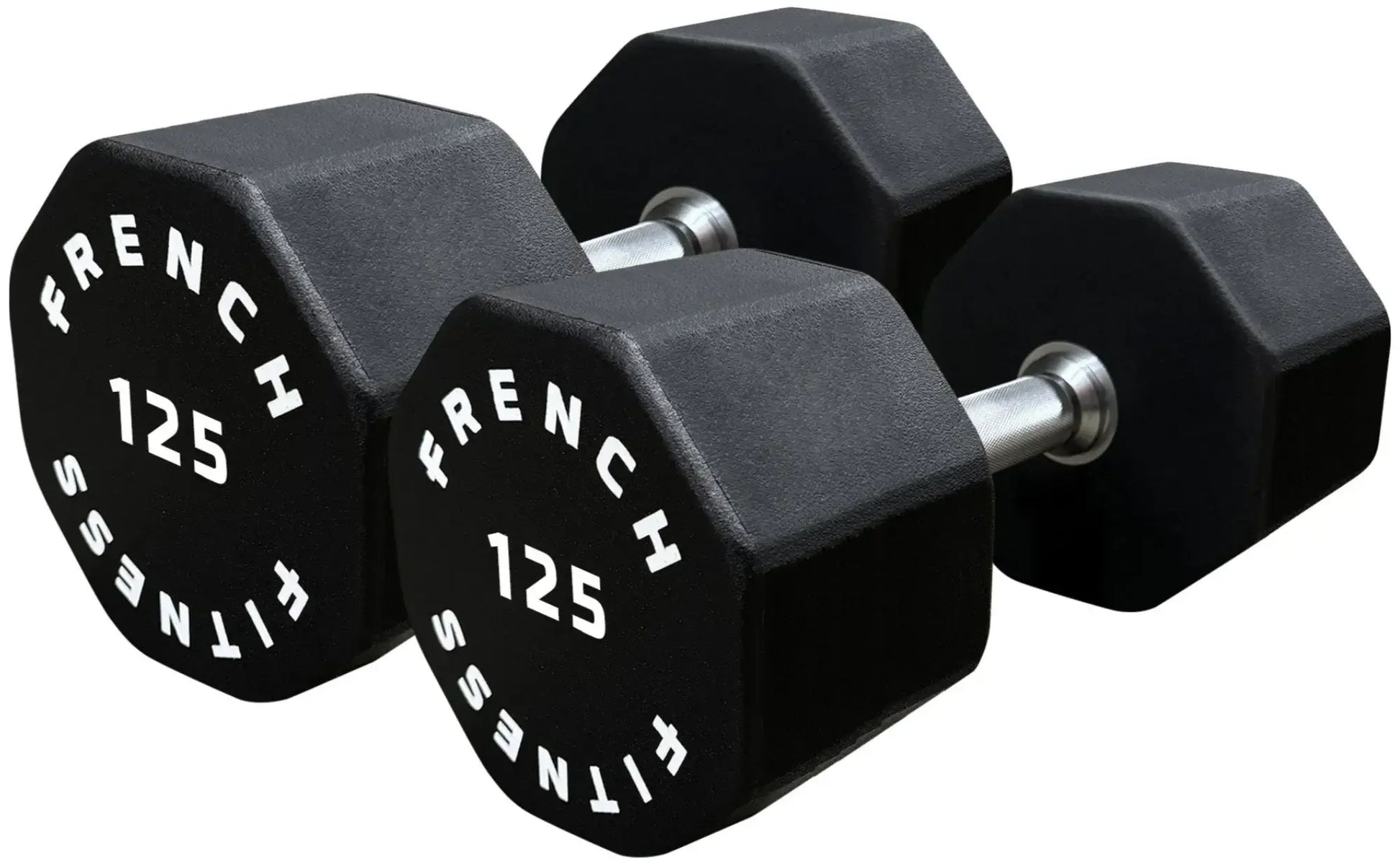 French Fitness Urethane 8 Sided Hex Dumbbell Set, 105-130 lbs (New) Image 6