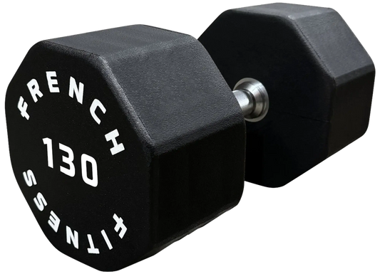 French Fitness Urethane 8 Sided Hex Dumbbell 130 lbs - Single (New) Image