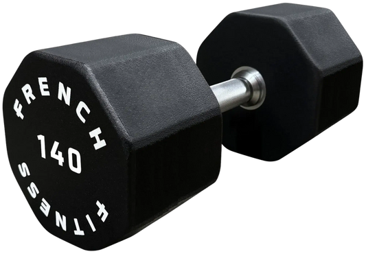 French Fitness Urethane 8 Sided Hex Dumbbell 140 lbs - Single (New) Image