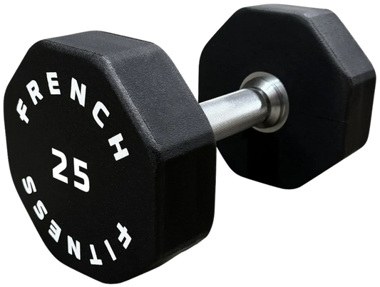 French Fitness Urethane 8 Sided Hex Dumbbell 25 lbs - Single (New) Image