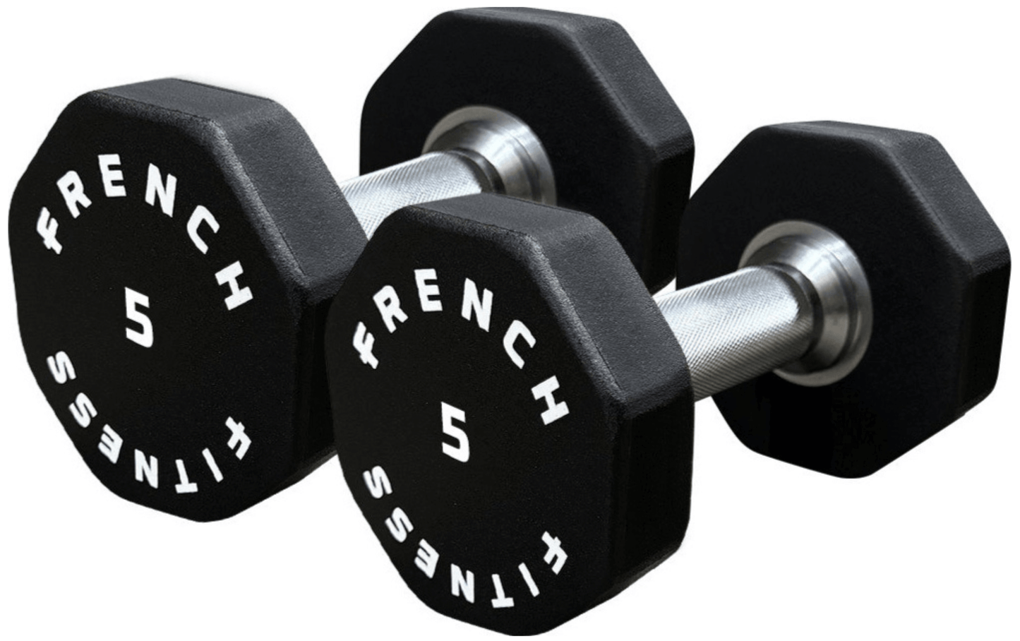 French Fitness Urethane 8 Sided Hex Dumbbell Set, 5-60 lbs (New) Image 2