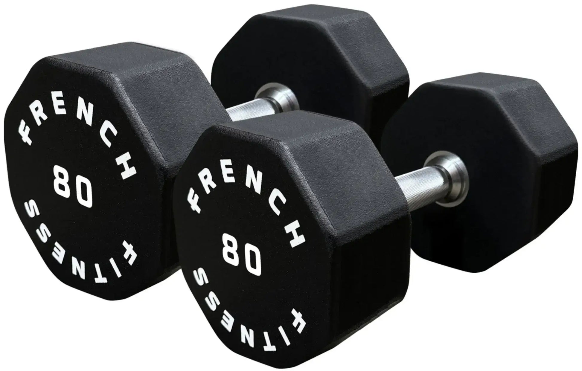 French Fitness Urethane 8 Sided Hex Dumbbell Set, 55-100 lbs (New) Image 7