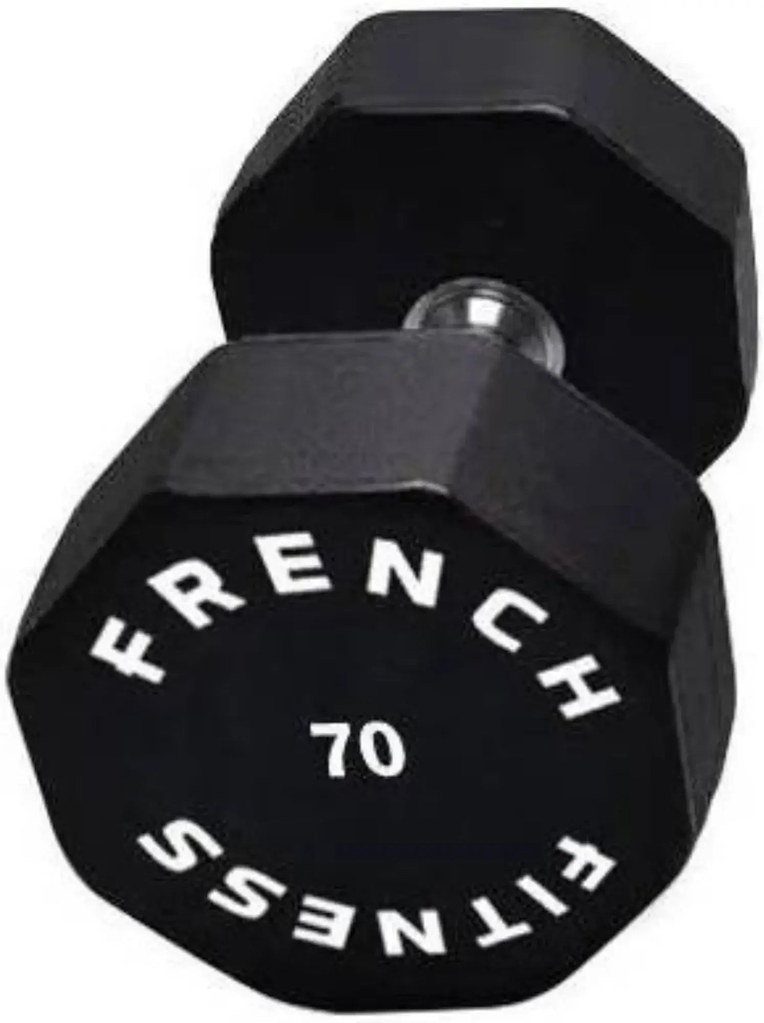 French Fitness Urethane 8 Sided Hex Dumbbell 70 lbs - Single (New) Image 2