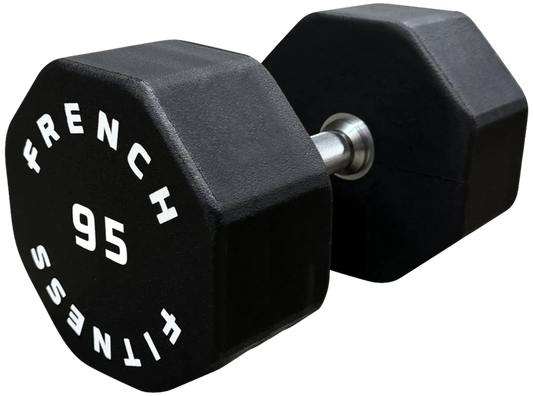 French Fitness Urethane 8 Sided Hex Dumbbell 95 lbs - Single (New) Image