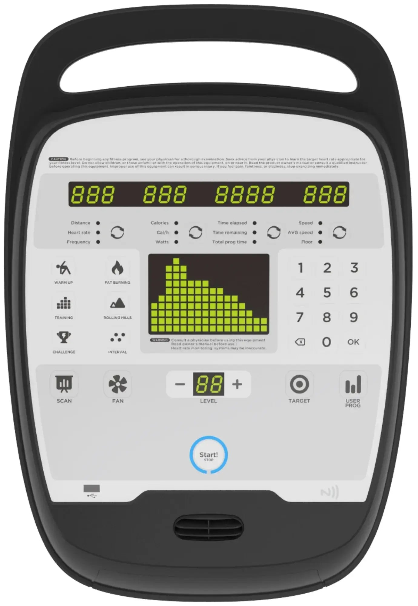 French Fitness UB400 Commercial Upright Bike w/LED Console (New) Image 7