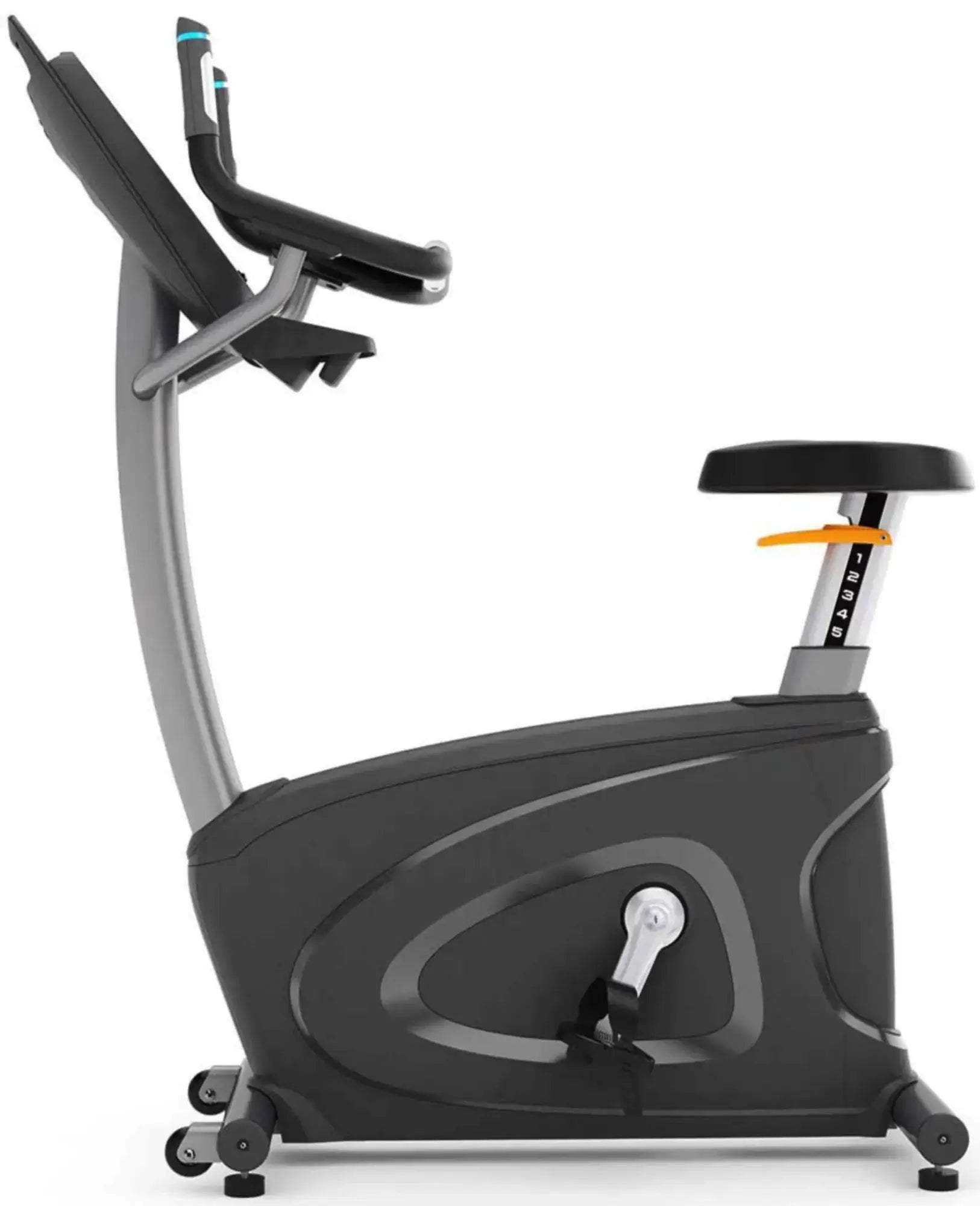 French Fitness UB420T Commercial Upright Bike w/10" Touch Console (New)- Side View