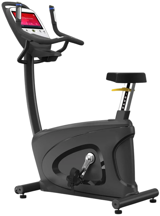 French Fitness UB420T Commercial Upright Bike w/10" Touch Console (New) - Angled Side View
