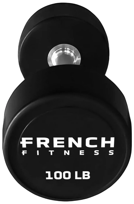 French Fitness Urethane Round Pro Style Dumbbell V2 100 lbs - Single (New) Image