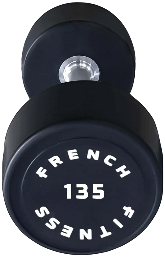 French Fitness Urethane Round Pro Style Dumbbell 135 lbs - Single (New) Image