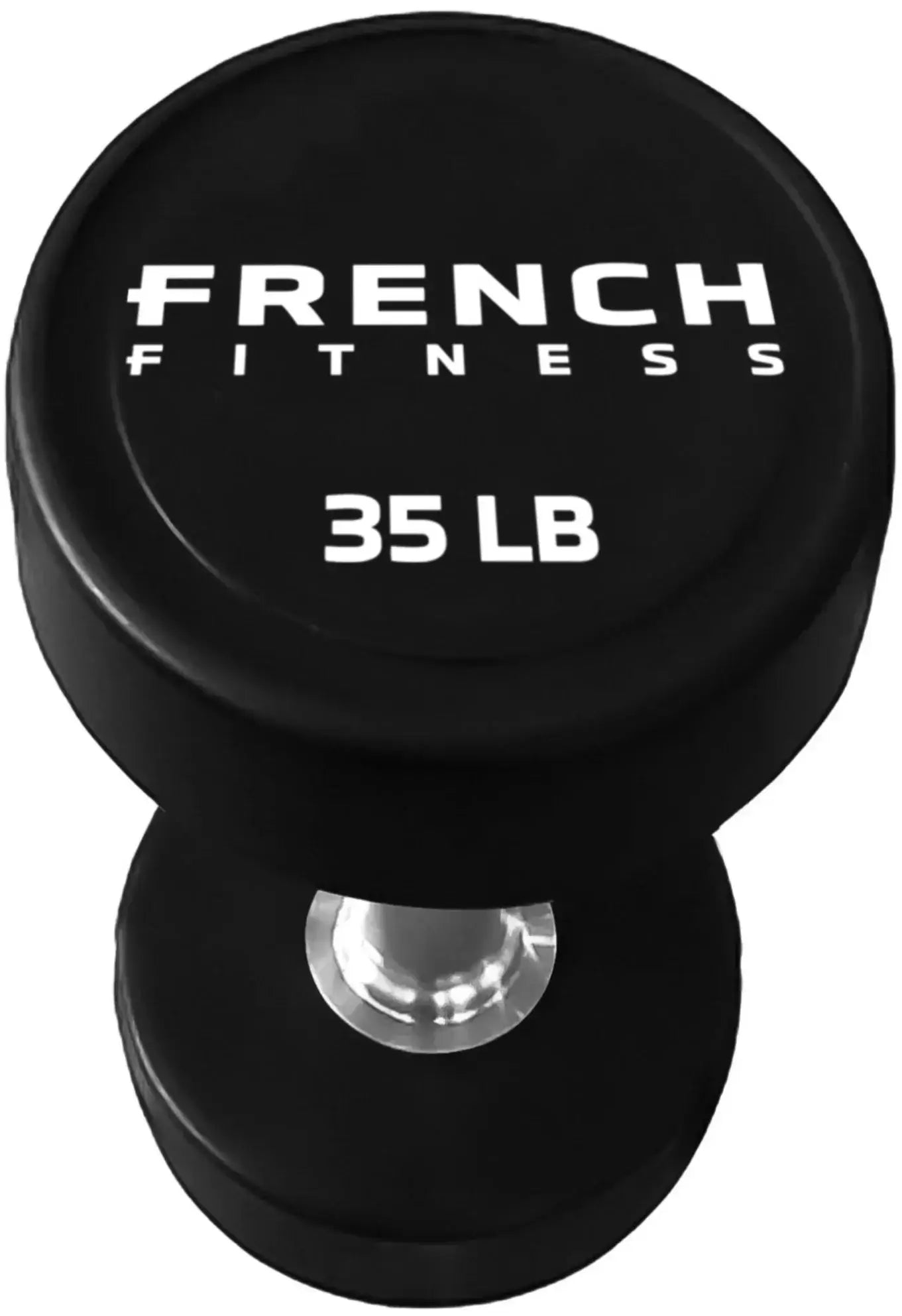 French Fitness Urethane Round Pro Style Dumbbell V2 35 lbs - Single (New) Image 2