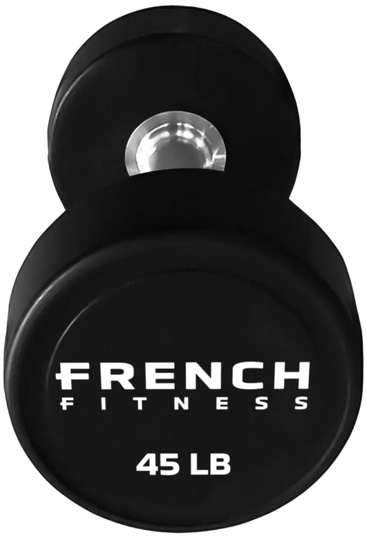 French Fitness Urethane Round Pro Style Dumbbell V2 45 lbs - Single (New) Image