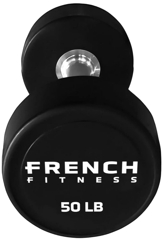 French Fitness Urethane Round Pro Style Dumbbell V2 50 lbs - Single (New) Image