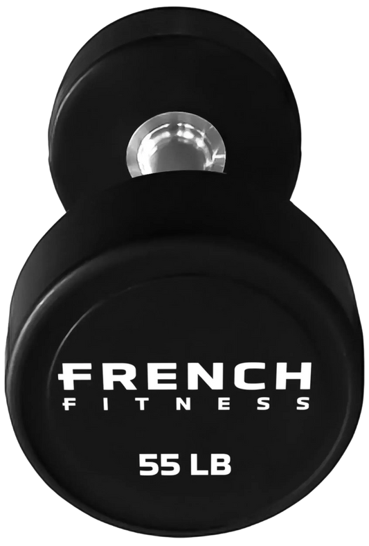 French Fitness Urethane Round Pro Style Dumbbell V2 55 lbs - Single (New) Image