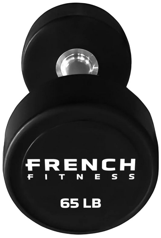 French Fitness Urethane Round Pro Style Dumbbell V2 65 lbs - Single (New) Image
