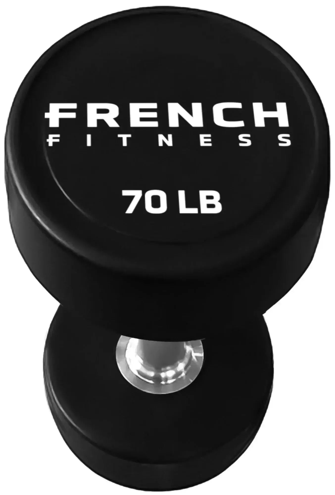 French Fitness Urethane Round Pro Style Dumbbell V2 70 lbs - Single (New) Image 2