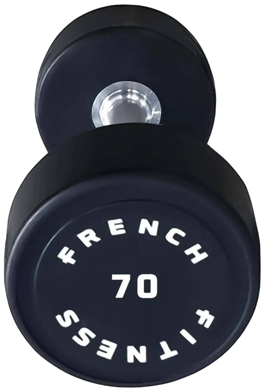 French Fitness Urethane Round Pro Style Dumbbell 70 lbs - Single (New) Image