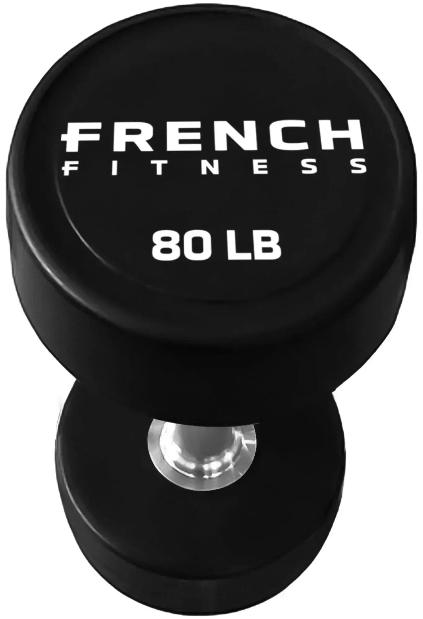 French Fitness Urethane Round Pro Style Dumbbell V2 80 lbs - Single (New) Image 2
