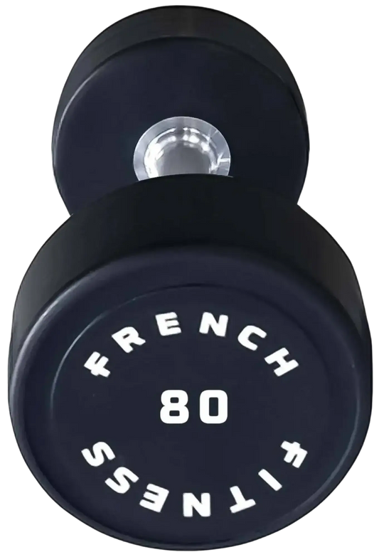 French Fitness Urethane Round Pro Style Dumbbell 80 lbs - Single (New) Image