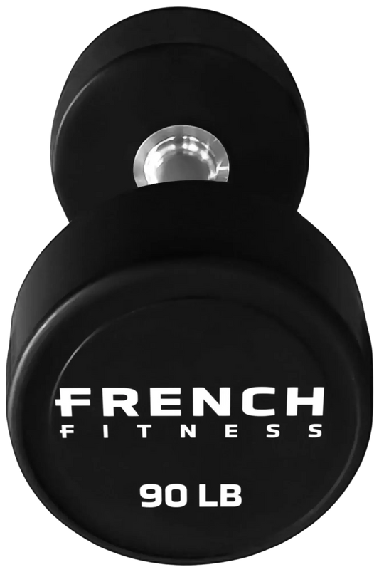 French Fitness Urethane Round Pro Style Dumbbell V2 90 lbs - Single (New) Image