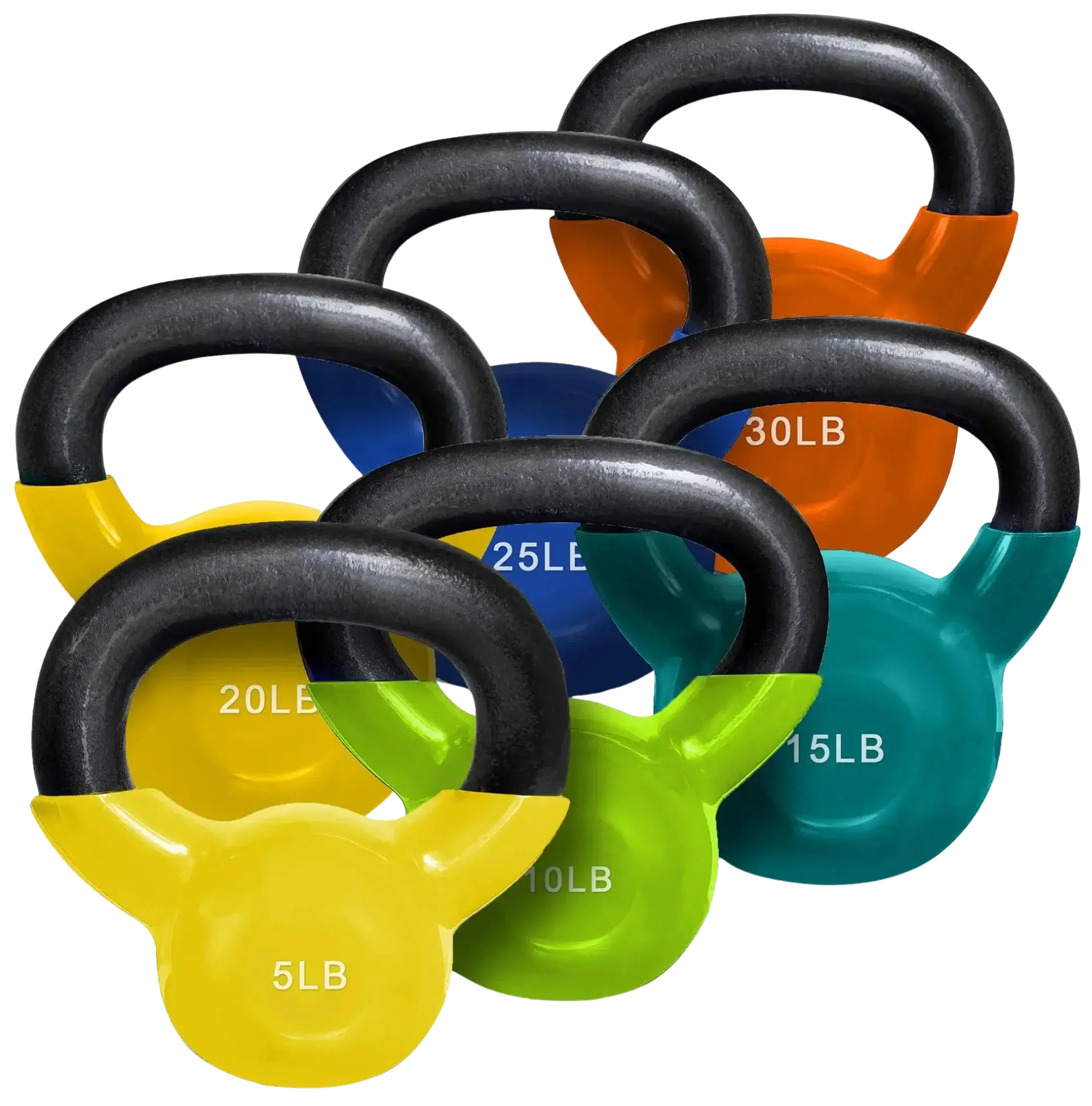 French Fitness Vinyl Kettlebell Set 5-30 lbs (New) Image
