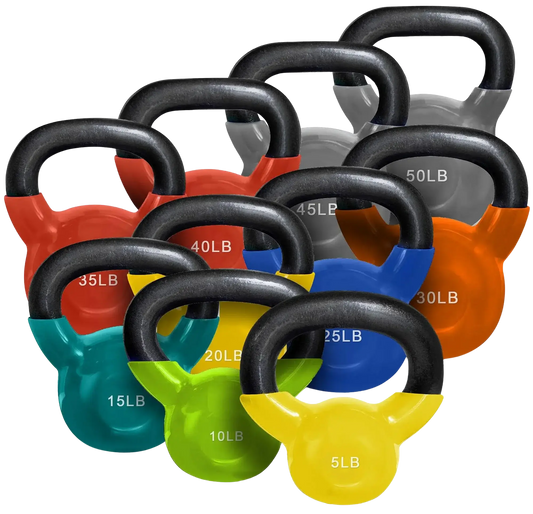 French Fitness Vinyl Kettlebell Set 5-50 lbs (New) Image