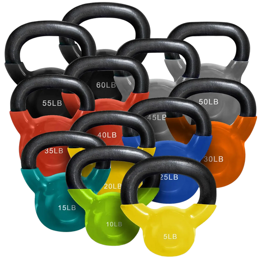 French Fitness Vinyl Kettlebell Set 5-60 lbs (New) Image