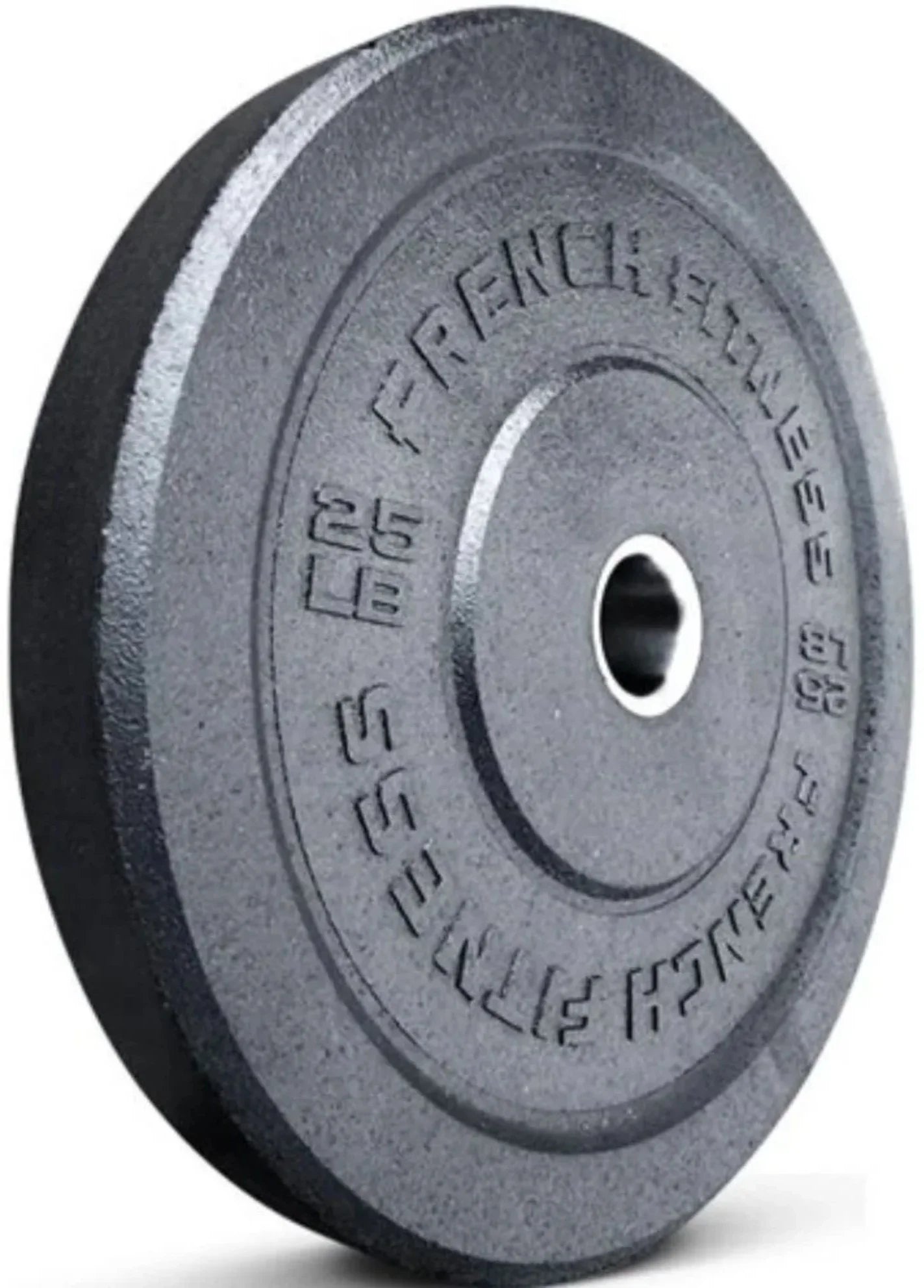 French Fitness  Olympic Bumper Plates Set w/7 ft Olympic Bar 285 lbs - Crumb Rubber (New) - Close Up View