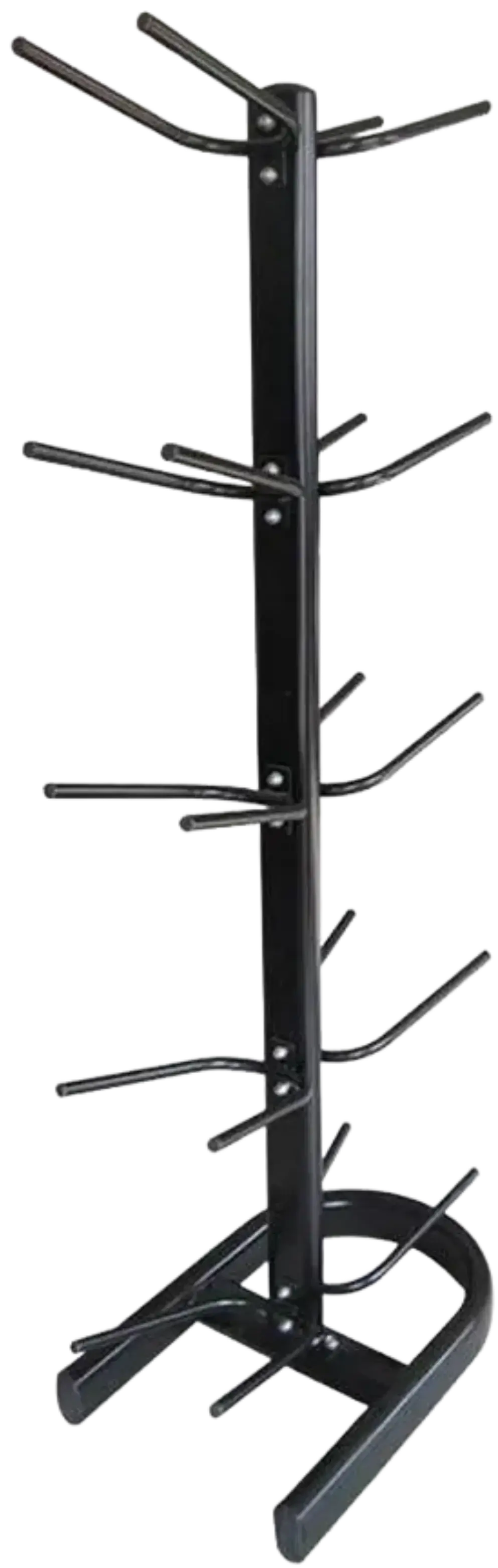 French Fitness - 10 Ball Vertical Medicine, Wall & Slam Rack (New) - Angled View